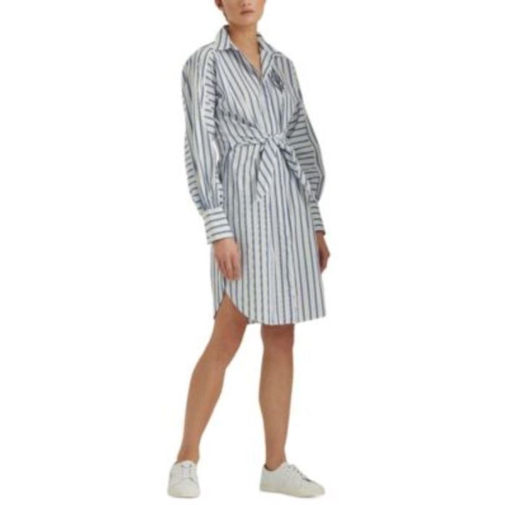 Ralph Lauren Striped Cotton Broadcloth Shirtdress 🤍💙🤍